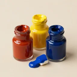 burnt umber oil paint + cadmium yellow oil paint + alizarin crimson oil paint + ultramarine blue oil paint + ivory black oil paint + titanium white oil paint + neutral color background, micro detail, 8 k, product photography