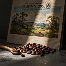 still life coffee beans. art by maria sibylla merian