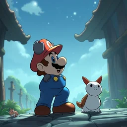 mario in a studio ghibli movie