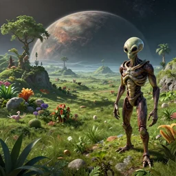 alien planet : landscape : flora and fauna : android jones : mikael jinova