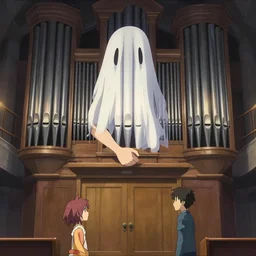 pipe organ ghost, scenic full shot, ambient lighting, detailed face, by makoto shinkai, stanley artgerm lau, wlop, rossdraws, no people