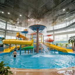 a indoors waterpark. the ceiling is flooded. craiglist photo.
