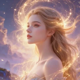 everything is a dream, abstract, masterpiece, beautiful composition, magical, epic environment, sparks of energy, fantasy landscape, perfect girl, love, divine, pretty face, thought provoking, highly detailed, atmospheric light, full of color, unique, intricate, artstation, art by wenjun lin and artem chebokha and alena aenami and ian llanas