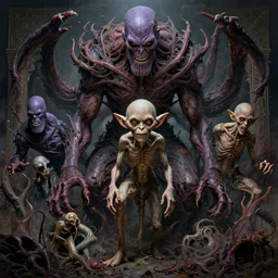 the platonic ideal of gollum of cletus kasady ultimate carnage thanos dementor doctor manhattan chtulu nazgul, detailed, intricate, hyperrealism, intense, scary, decay, dmt, art by brock hofer and artgerm and greg rutkowski and alphonse mucha