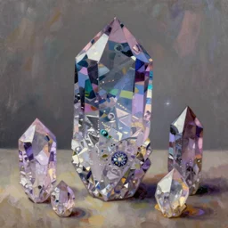 crystal still life, anime, intricate oil painting by greg rutkowski, trending on artstation