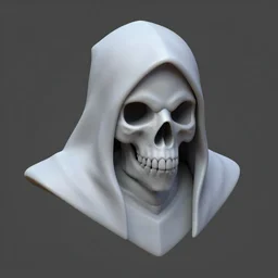 cloaked wraith skull, stylized stl, 3 d render, activision blizzard style, hearthstone style, darksiders style