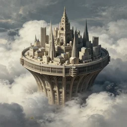 hanoi city in the cloud, dramatic, intricate, elegant, highly detailed, digital painting, artstation, concept art, smooth, sharp focus, illustration, art by gustave dore, octane render, in the style of peter mohrbacher