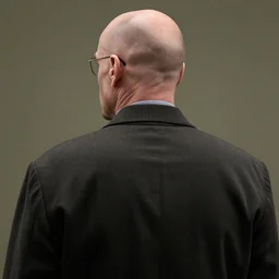bald walter white rear view back