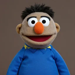 portrait of muppet skin cloth danny devito as a muppet puppet in sesame street drinking a glass of orange juice, dlsr photo, studio lighting, sigma lens, rim light