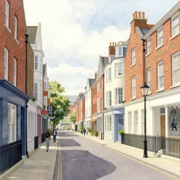 concept art of allyway in england city, pinterest, artstation trending, behance, watercolor, by coby whitmore *, silver, laser light *,