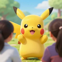 a pokemon pikachu doing peekaboo kids game