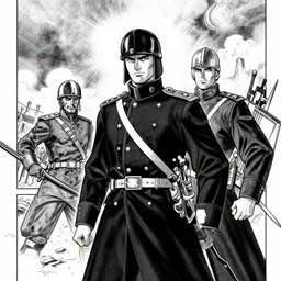 manga comic about the crimean war by mengo yokoyari, black and white.
