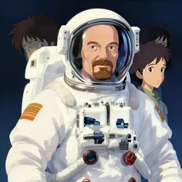 walter white astronaut, art by makoto shinkai and alan bean, yukito kishiro