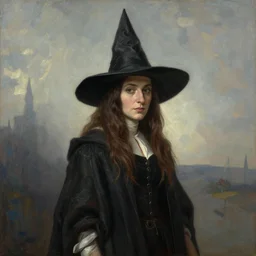 a realistic witch in the 1 7 0 0 s portrait, by edward hopper, new artstation artist,