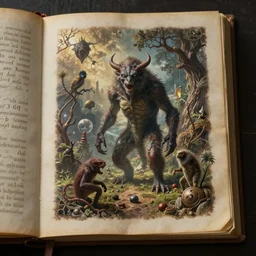 uncanny monsters of the imagination in a surreal  alchemical manuscript