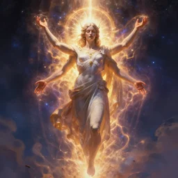 concept art for the last imperfect physical life - form seconds before the universe is again in rapturous divine perfect unity!! energy power!! biblical, ultimate meaning, digital painting, artstation, smooth, sharp focus