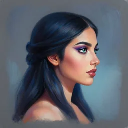 side profile centered painted portrait, Maya Ali as a storm sorcerer, D&D, colourful, pretty face, intricate eyes, beautiful, elegant, Anime by ilya kuvshinov and Cushart Krentz and Gilleard James, 4k, HDR, Trending on artstation, Behance, award winning