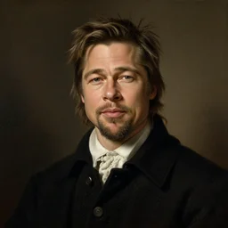 A beautiful portrait of Brad Pitt by Rembrandt van Rijn; masterpiece!!!!!!!!!!!!!!!!!!!!!!!