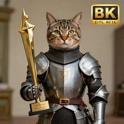 an amazing award winning photo of a cat as a knight, very detailed and sharp, 4k hdr, cinematic masterpiece