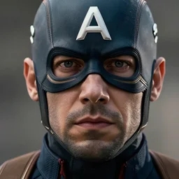 the rock as captain america, detailed face, still from a movie