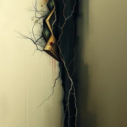 the brittle. digital painting, vertical, intricate, beautiful, detailed, grunge, sharp focus, abstract art by el lissitzky and artgerm and kandinsky and kuvshinov, trending on artstation. gradient darker to bottom