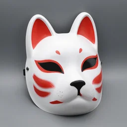 photo of kitsune mask, still life, natural lighting, studio, iso 1 0 0, shutter speed 1 2 5, aperture 8, award winning