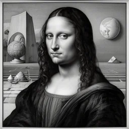 a portrait of the god of dreams by leonardo davinci, mc escher and hieronymous bosch