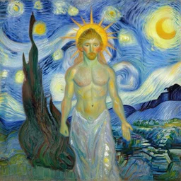 the sun god by monet and van gogh