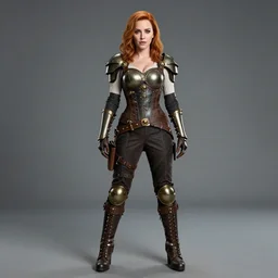 full body photo of christina hendricks as a steampunk warrior, highly detailed, 4k