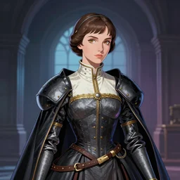 portrait of joan of arc in the style of disco elysium, trending on artstation