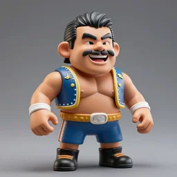 a sculpture of mexican wrestlers with comically large heads and hands, product toy photography, concept art, award winning toy design, ambient occlusion, digital art,