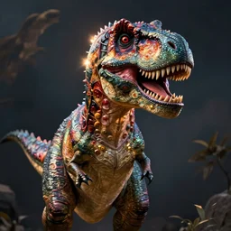 a t-rex dinosaur with human arms