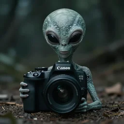 beautiful photo of a grey alien, Canon eos M50, 50mm, cinematic