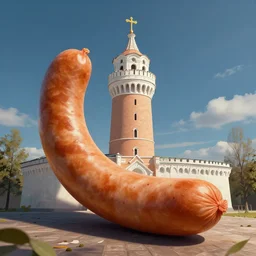 sausage kremlin, realism, stylization, 8 k quality