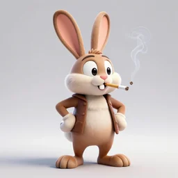 max rabbit from sam and max smoking a cigarette, 3d