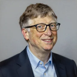 Bill Gates as The Girl with an earring, oil portrait