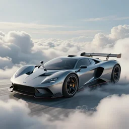 a random crossover design sport car in a utopia world. art by filip hodas. clouds by rhads. car by ford.