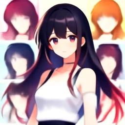 anime girl, beautiful, 8 k wallpaper, high detailed, illustration, just use 5 color