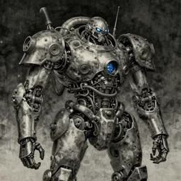 Mechs in the style of Utagawa Kuniyoshi, classical japanese art, sci-fi illustrations, highly detailed, award-winning, steampunk, japanese, dark, gritty, ink