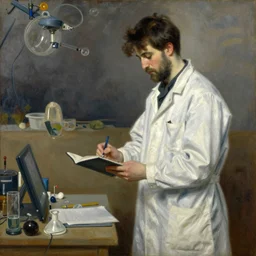 Spectral Field Researcher, painting by Sorolla