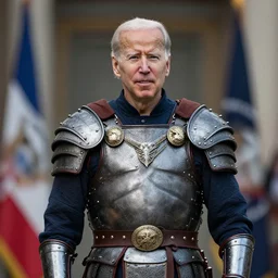 joe biden wearing viking armor.