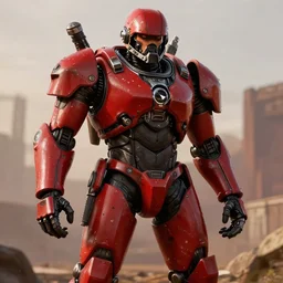 large humanoid mech suit in red dead redemption 2, cinematic, photorealistic