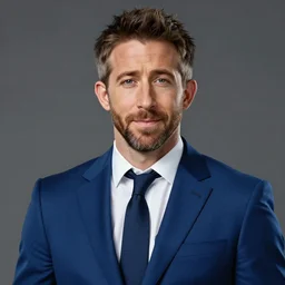 hearts of iron 4 leader portrait of ryan reynolds, democratic, blue suit, trending on artstation, highly detailed, character portrait, ylva ljungqvist, paradox interactive