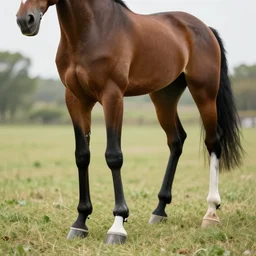 a horse with its legs replaced by human legs