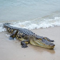 The sudden rainstorm washed crocodiles into the ocean.