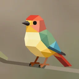 low poly bird