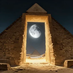 highly detailed environment concept alt art doorway moon inside glowing portal in the pyramid finely detailed illustration animation key frame