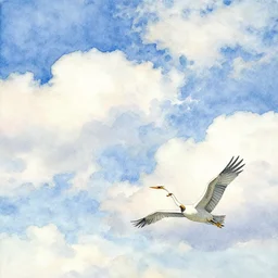 watercolor clouds in sky art by kay nielsen and walter crane, illustration style, watercolor
