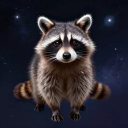 A digital concept art painting a space cosmic racoon in the stars, space art concept