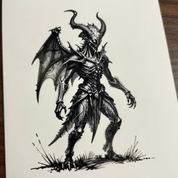 illithid warlock, black ink on paper, trending on artstation, beautiful, intricate, detailed